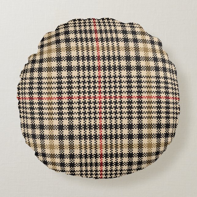 Coussins Ronds Glen Check Plaid Pixel Art (Devant)