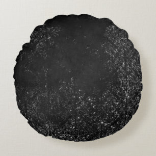 Coussins Ronds Glimmery Onyx Grunge Tambour noir argenté