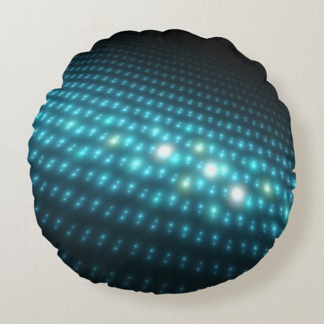 Coussins Ronds Globes bleus 3D (Devant)