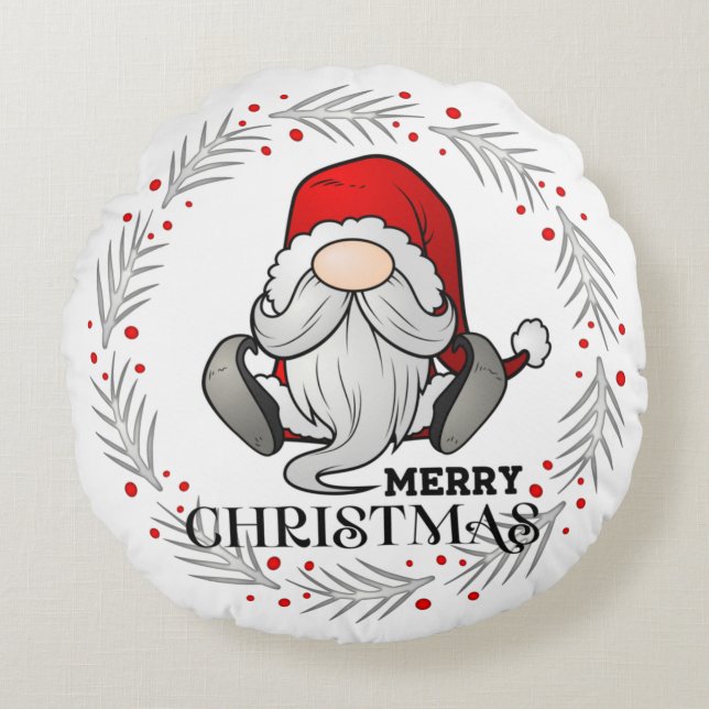 Coussins Ronds Gnome de Noël Cozy (Devant)