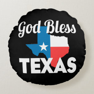 Coussins Ronds God Bless Texas
