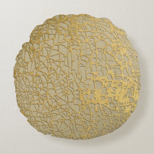 Coussins Ronds Gold Marbling : Grunge Texture Design (Devant)