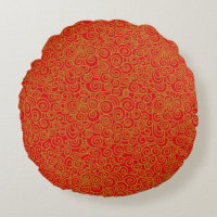 Golden Chinese Auspicious Nuages Motif sur rouge