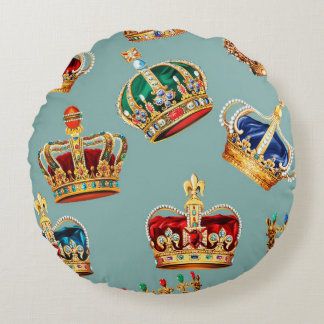 Coussins Ronds Golden Crown Baroque Mode Texture