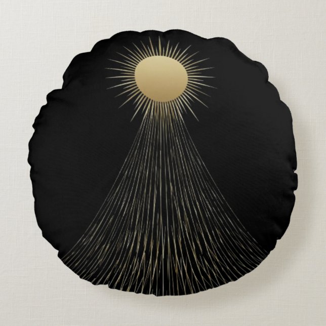 Coussins Ronds Golden Light Path Celestial Decor Pillow Gift (Devant)
