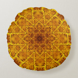 Coussins Ronds Golden Mandala