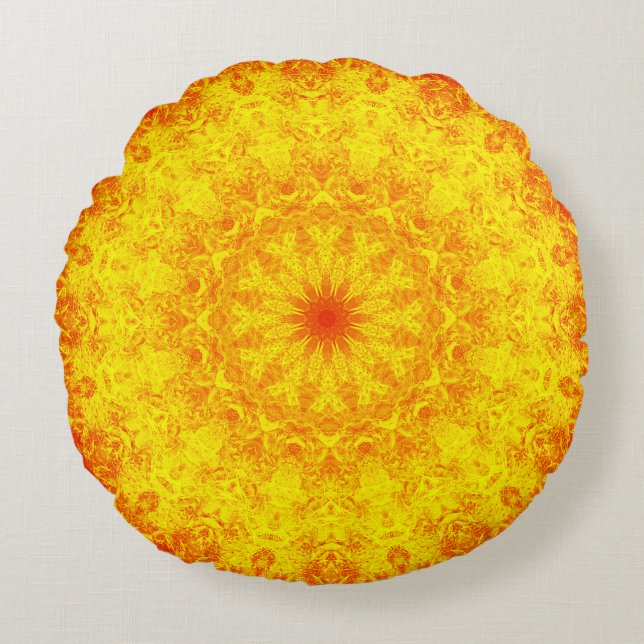 Coussins Ronds Golden Mandala (Devant)