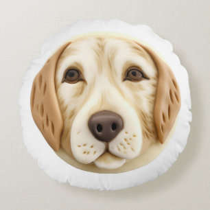 Coussins Ronds Golden Retriever Chien 3D inspiré