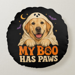 Coussins Ronds Golden Retriever Halloween Drôles de Pattes