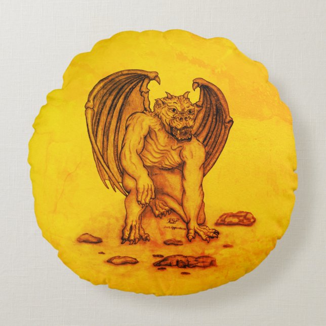 Coussins Ronds Golem Gargoyle (Devant)