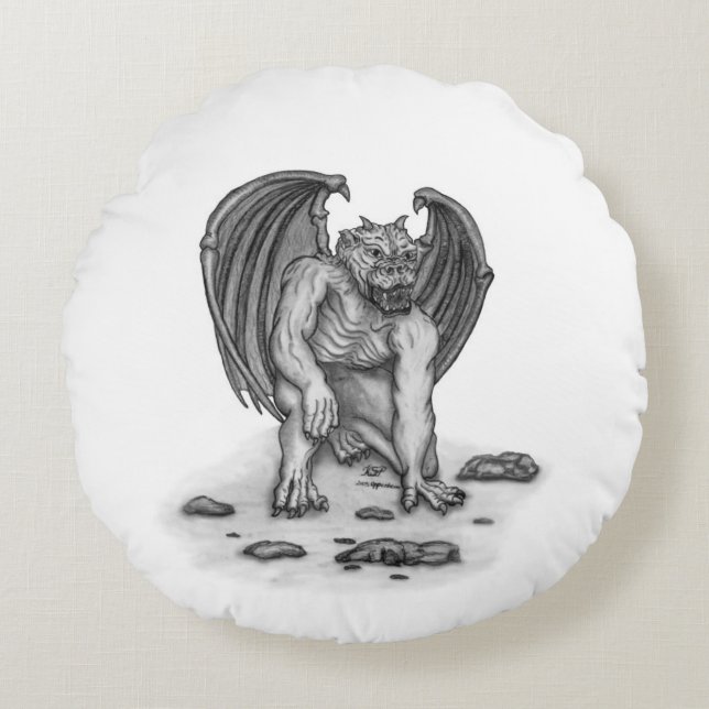 Coussins Ronds Golem Gargoyle (Devant)