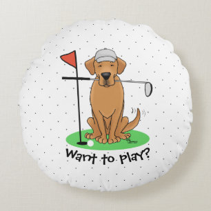 Coussins Ronds Golf Yellow Labrador Retriever (yaourt 5) Chien -