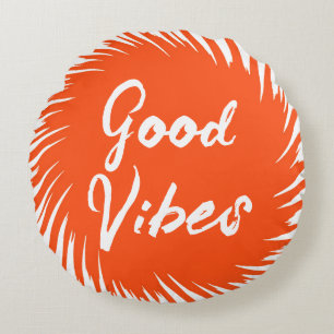 Coussins Ronds Good Vibes Orange