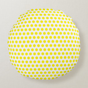 Coussins Ronds Grand Cool couleur blanc Pois jaune