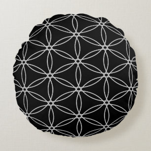 Coussins Ronds Grand motif de fleur de vie