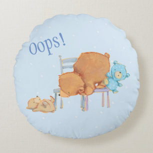 Coussins Ronds Grand ours Brown, calicot, et chaises souples de