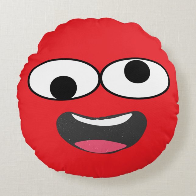 Coussins Ronds Grande expression - Visage de dessin animé (Devant)
