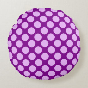 Coussins Ronds Grands points rétro - orchidée et violette