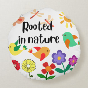 Coussins Ronds Graphique "enraciné dans la nature"