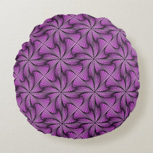 Coussins Ronds Graphique Géométrique 3D Spiral Twist rose