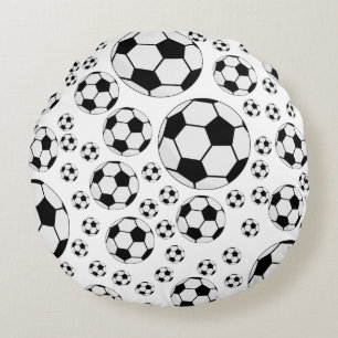 Coussins Ronds Graphisme de ballon de football classique Fan de s