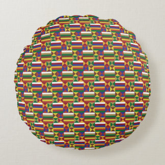 Coussins Ronds Graphisme d'héritage africain Kente - Tribal Color