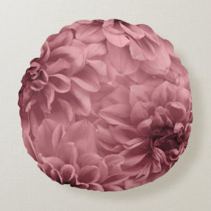 Coussins Ronds Grappe florale Mauve Dahlias de nuit