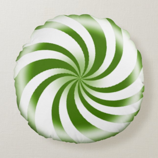 Coussins Ronds Green Peppermenthe Swirl Candy Vacances (Devant)