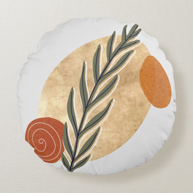 Coussins Ronds Green Stalk Boho (Devant)