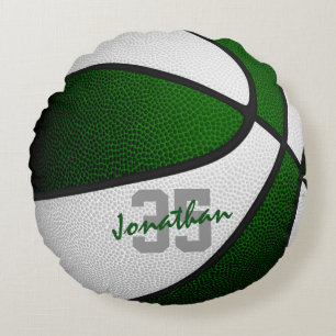 Coussins Ronds green white boys équipes couleurs basketball