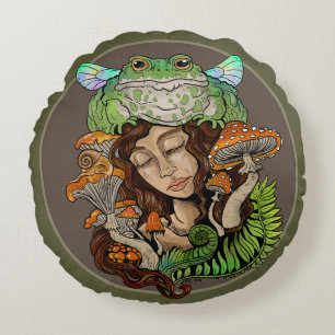 Coussins Ronds Grenouille de Fée Cottagecore