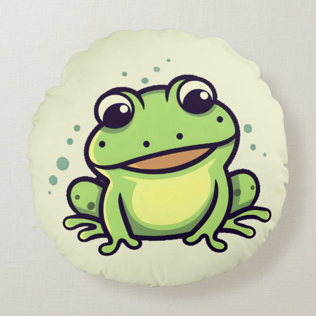 Coussins Ronds Grenouille mignonne  (Devant)