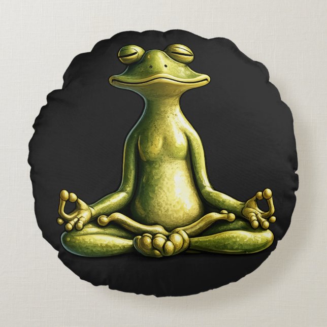 Coussins Ronds Grenouille Zen (Devant)