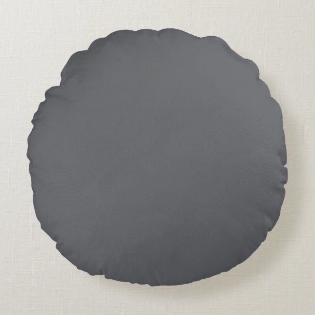Coussins Ronds Gris de graines de pavot, couleur solide neutre fo (Devant)