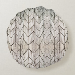 Coussins Ronds Gris Gris Vintage Géométrique Noir et Blanc