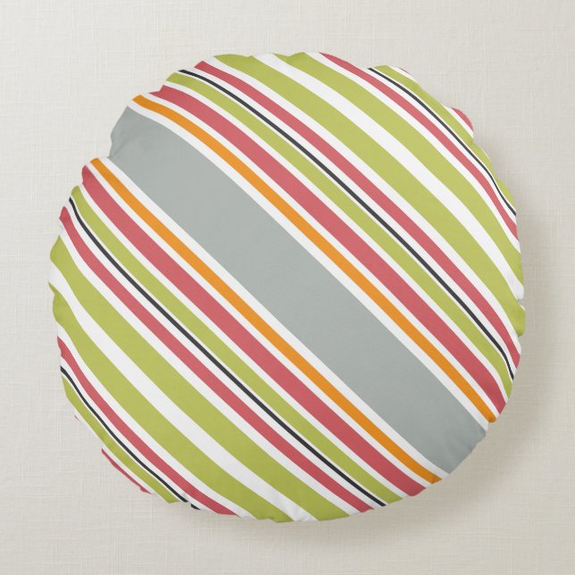Coussins Ronds Gris vert gris orange rose (Devant)