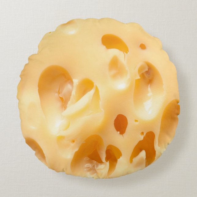 Coussins Ronds Gros plan de fromage jaune. Ce fichier est nettoyé (Devant)