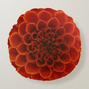 Coussins Ronds Gros plan détaillé d'une fleur.