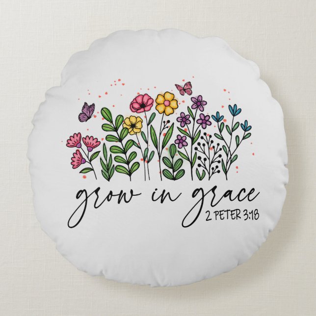 Coussins Ronds Grow in Grace (Devant)