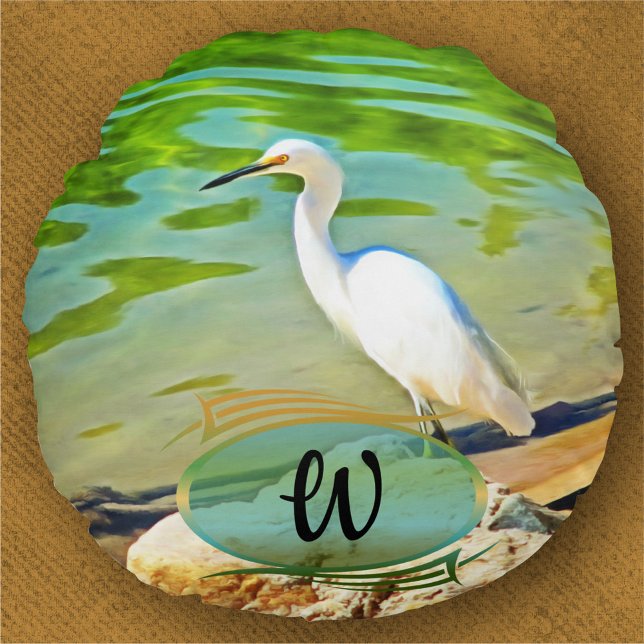 Coussins Ronds Grue Sur La Rivière Mismaloya 0335 (Créateur téléchargé)