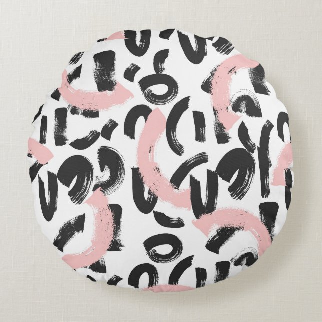 Coussins Ronds Grunge graffiti : touches de pinceau d'art. (Devant)