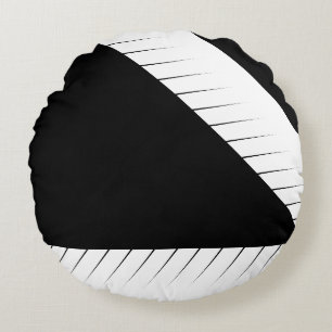 Coussins Ronds Grunge Noir et Blanc