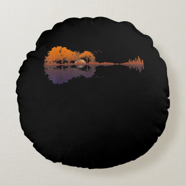 Coussins Ronds Guitar Lake Shadow (Devant)