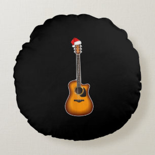 Coussins Ronds Guitar Santa Hat