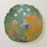 Coussins Ronds Gustav Klimt Fleur Jardin Cottage Nature<br><div class="desc">Un beau tableau de jardin - c'est un tableau classique de Gustav Klimt,  appelé Cottage Garden,  ou Bauergarten,  1907,  qui est un gros plan d'un jardin fleuri,  un tableau floral coloré.</div>
