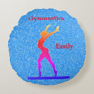 Coussins Ronds Gymnastique Parties scintillant bleue