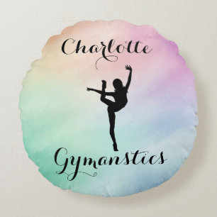 Coussins Ronds Gymnastique Pastel Violet Vert Personnalisé
