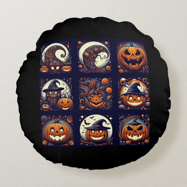 Coussins Ronds Halloween (Devant)