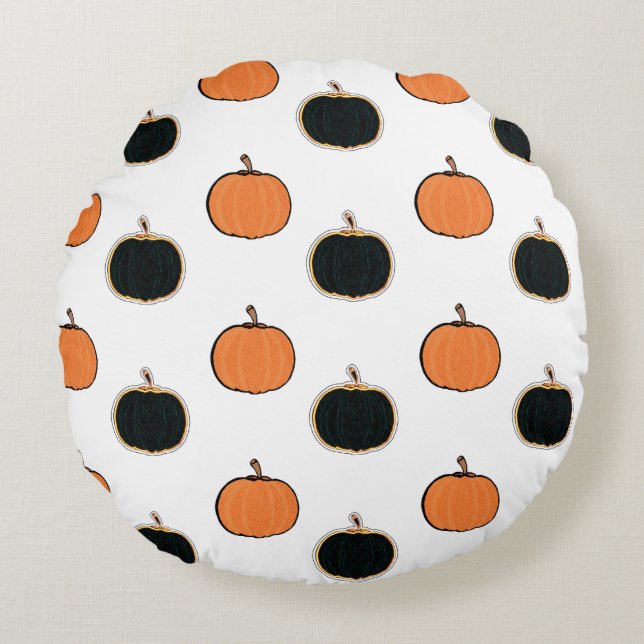 Coussins Ronds Halloween/citrouille lancer l'oreiller (Devant)