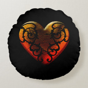 Coussins Ronds Halloween Filigree Goth Coeur Jeter Oreiller